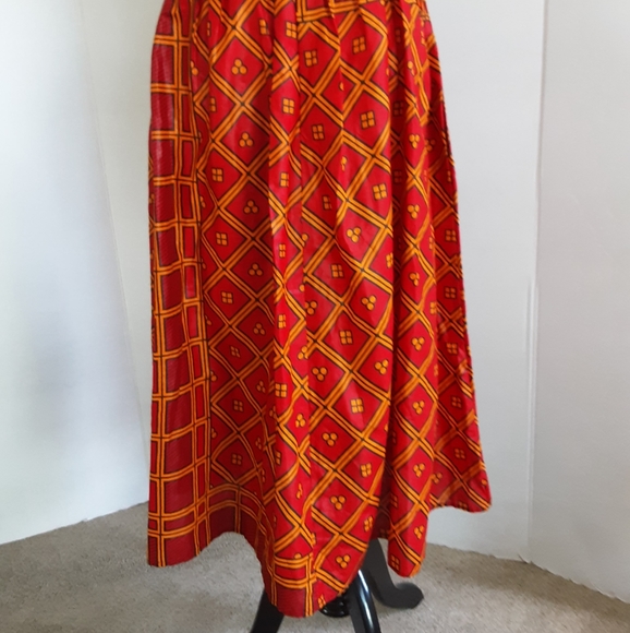 NWOT AFROCENTRIC GEOMETRIC PRINT HIGH WAIST FRONT TIE MIDI SKIRT SZ M - Picture 6 of 8